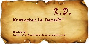 Kratochvila Dezső névjegykártya